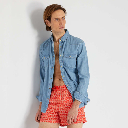 Swim shorts with tie RED