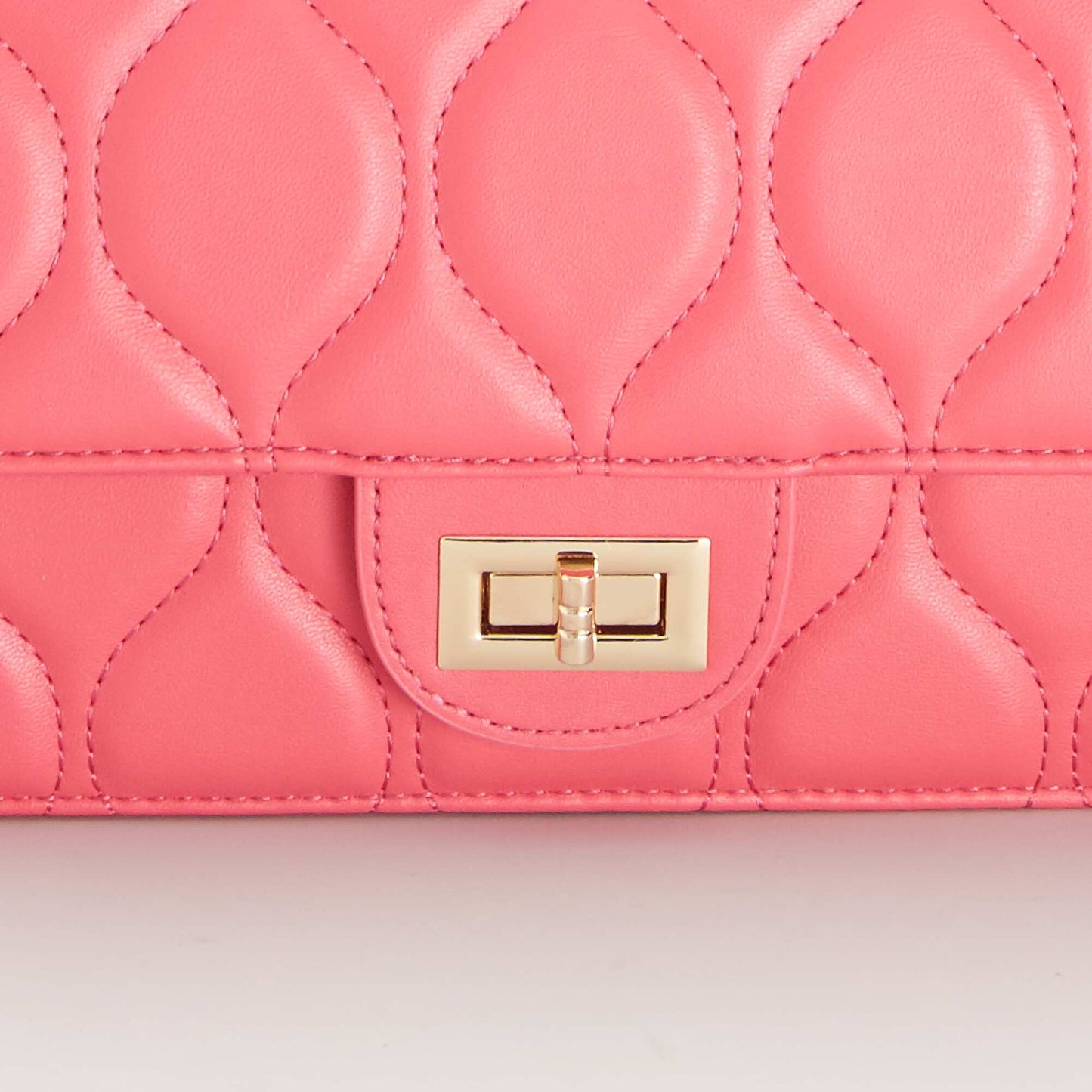Block colour quilted bag PINK