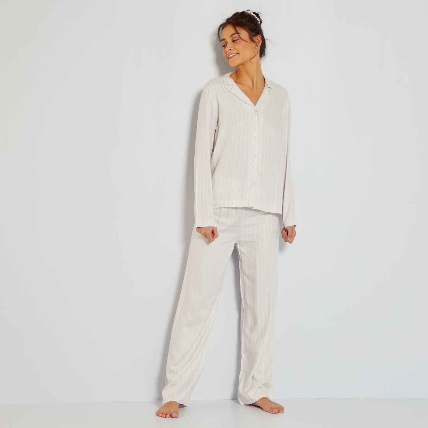 Long striped pyjamas - Two-piece set PURPLE
