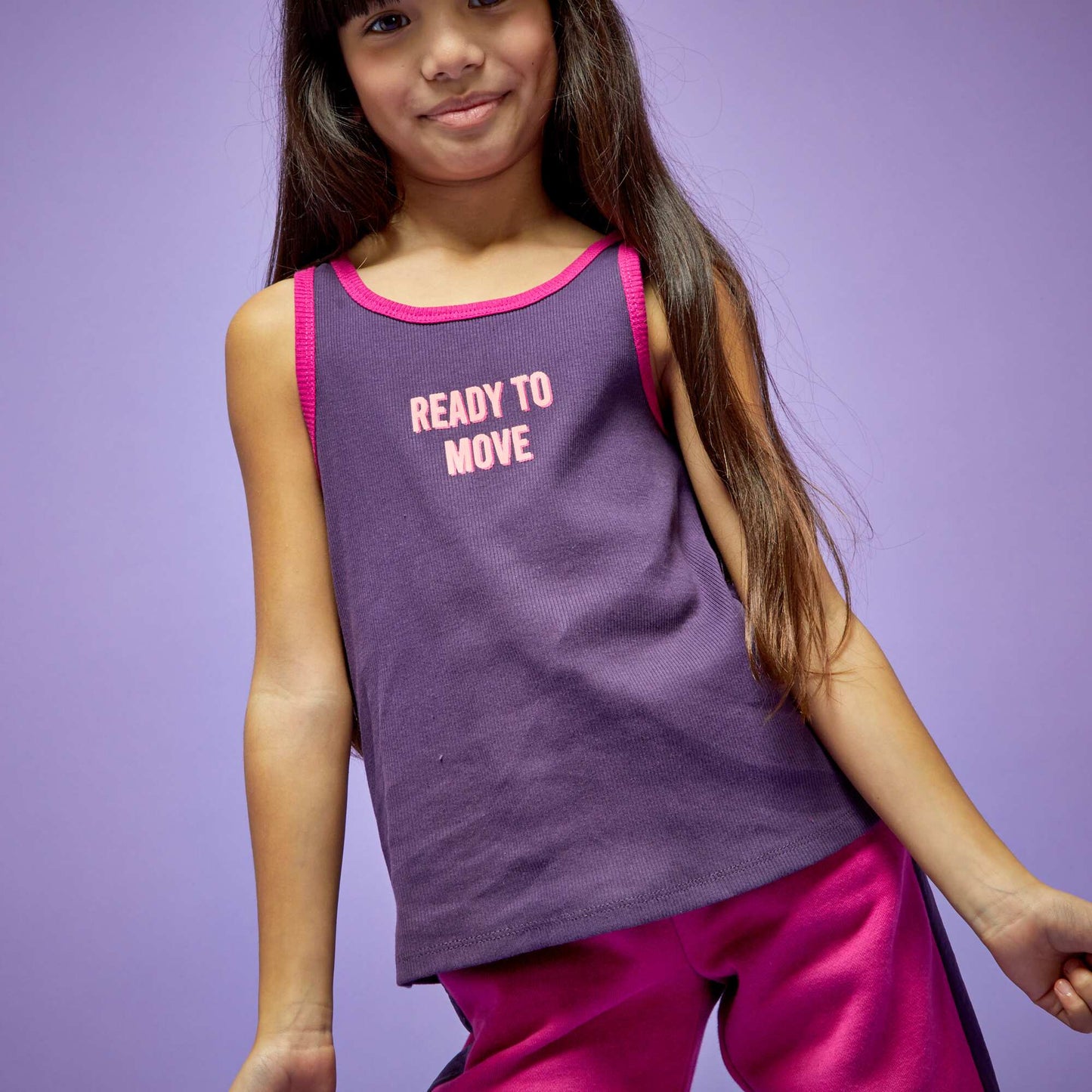 'Ready to move' vest top PINK