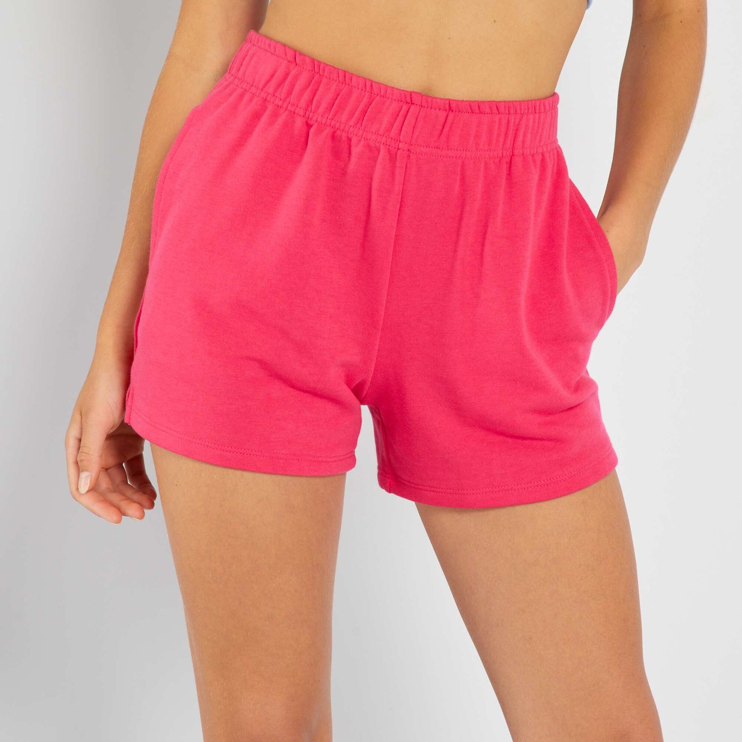 Basic sweatshirt fabric shorts Pink