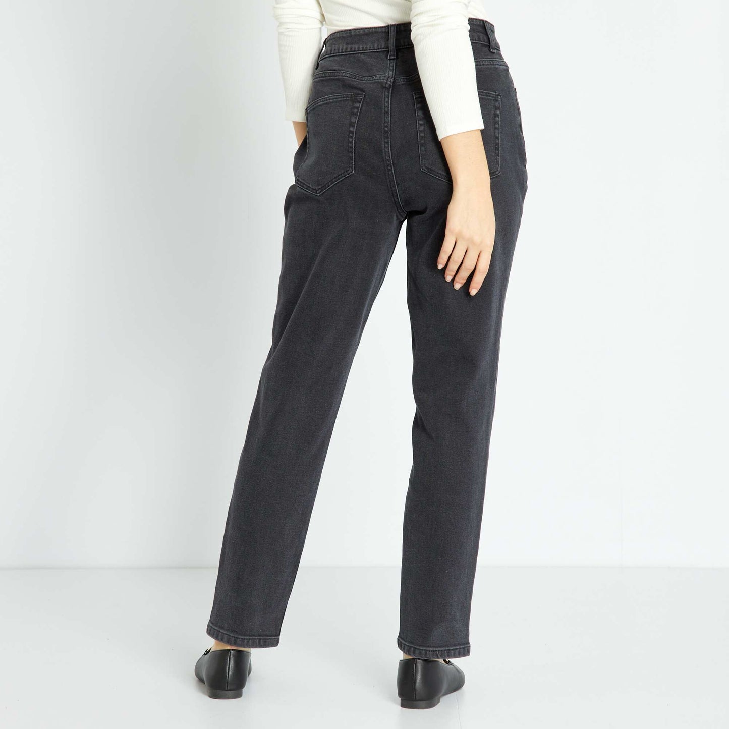 Very high-waisted mom jeans - L30 BLACK