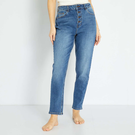 Very high-waisted mom jeans - L30 BLUE