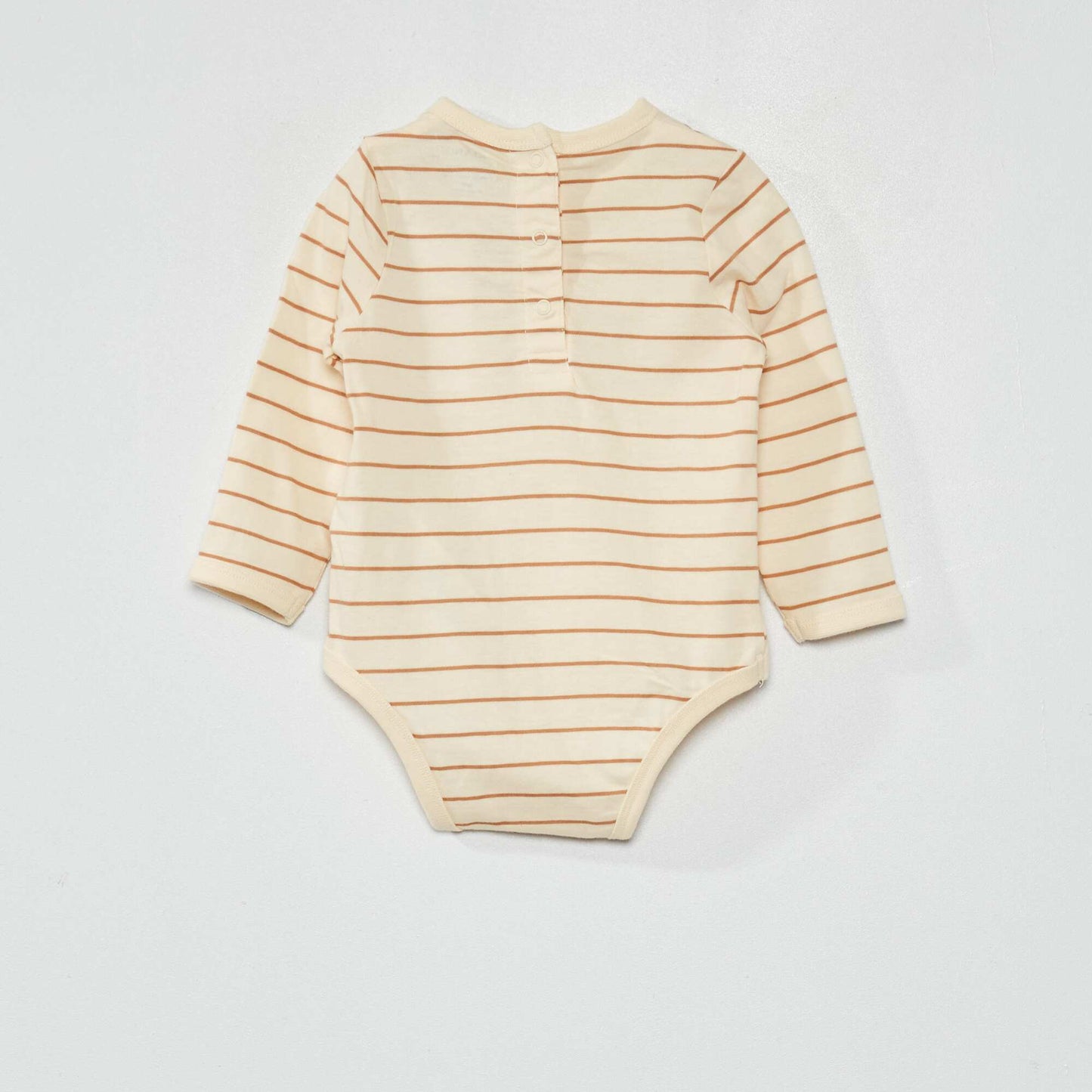Long-sleeved striped printed body WHITE