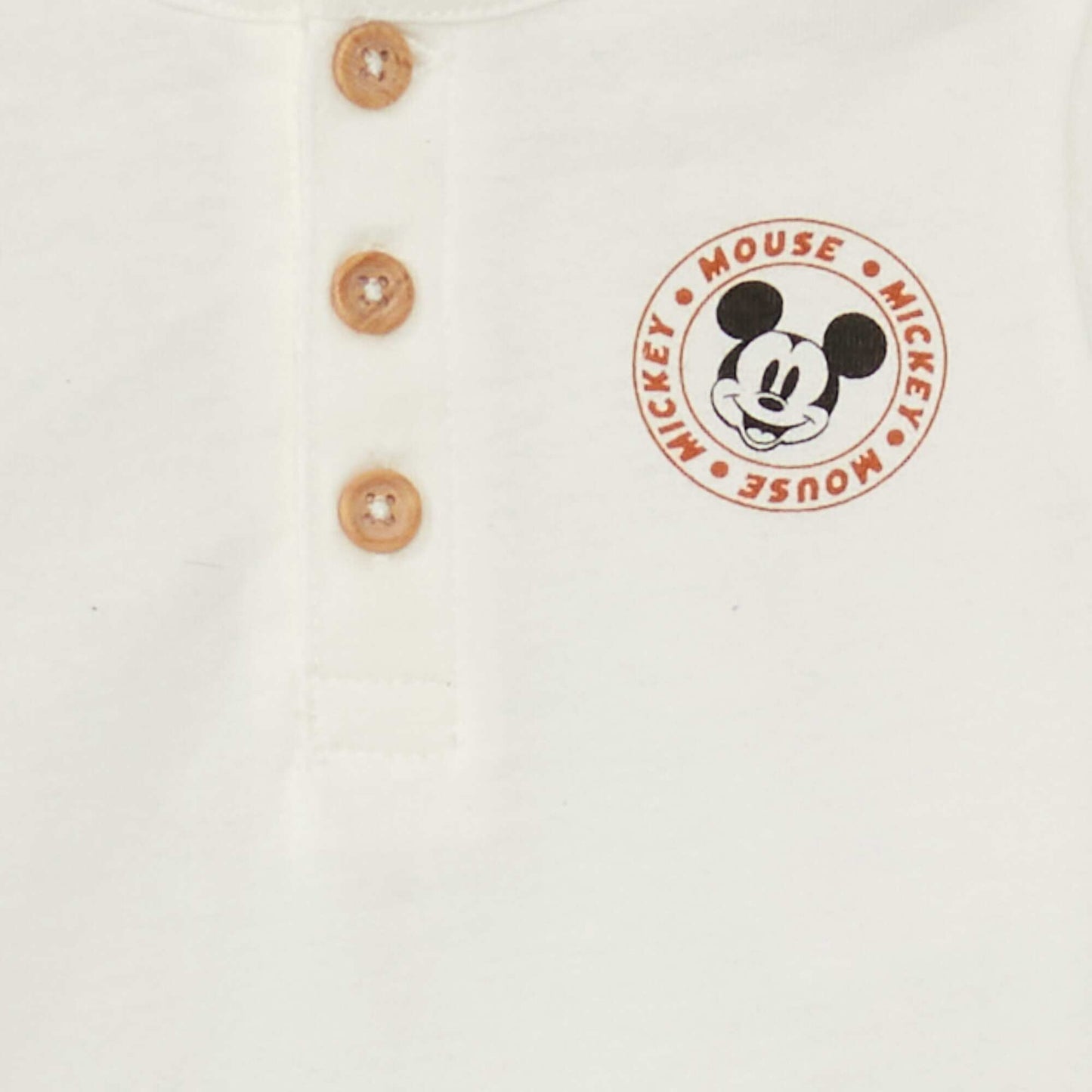 'Mickey' T-shirt with grandad-style neckline WHITE