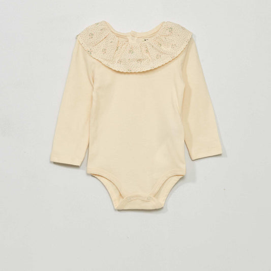Body with little ruffled collar WHITE