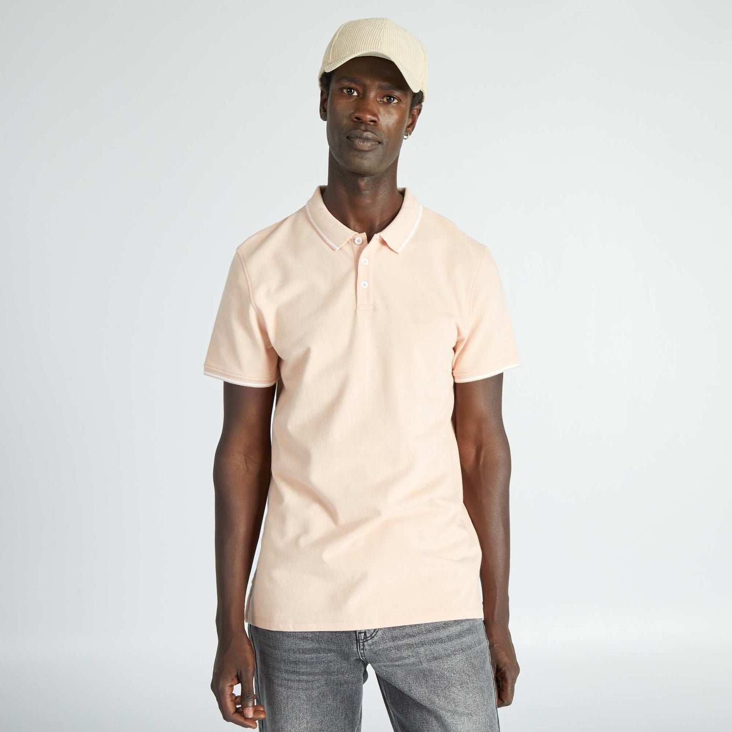 Cotton piqué polo shirt PINK