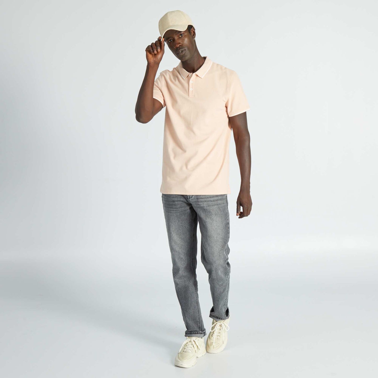 Cotton piqué polo shirt PINK
