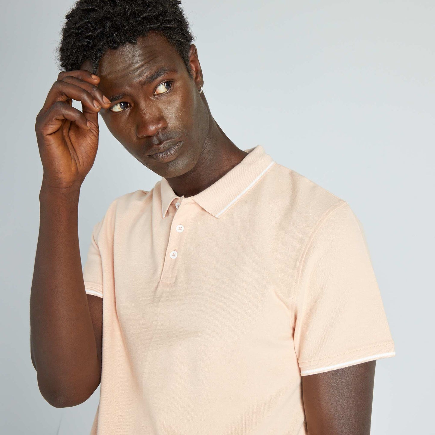 Cotton piqué polo shirt PINK