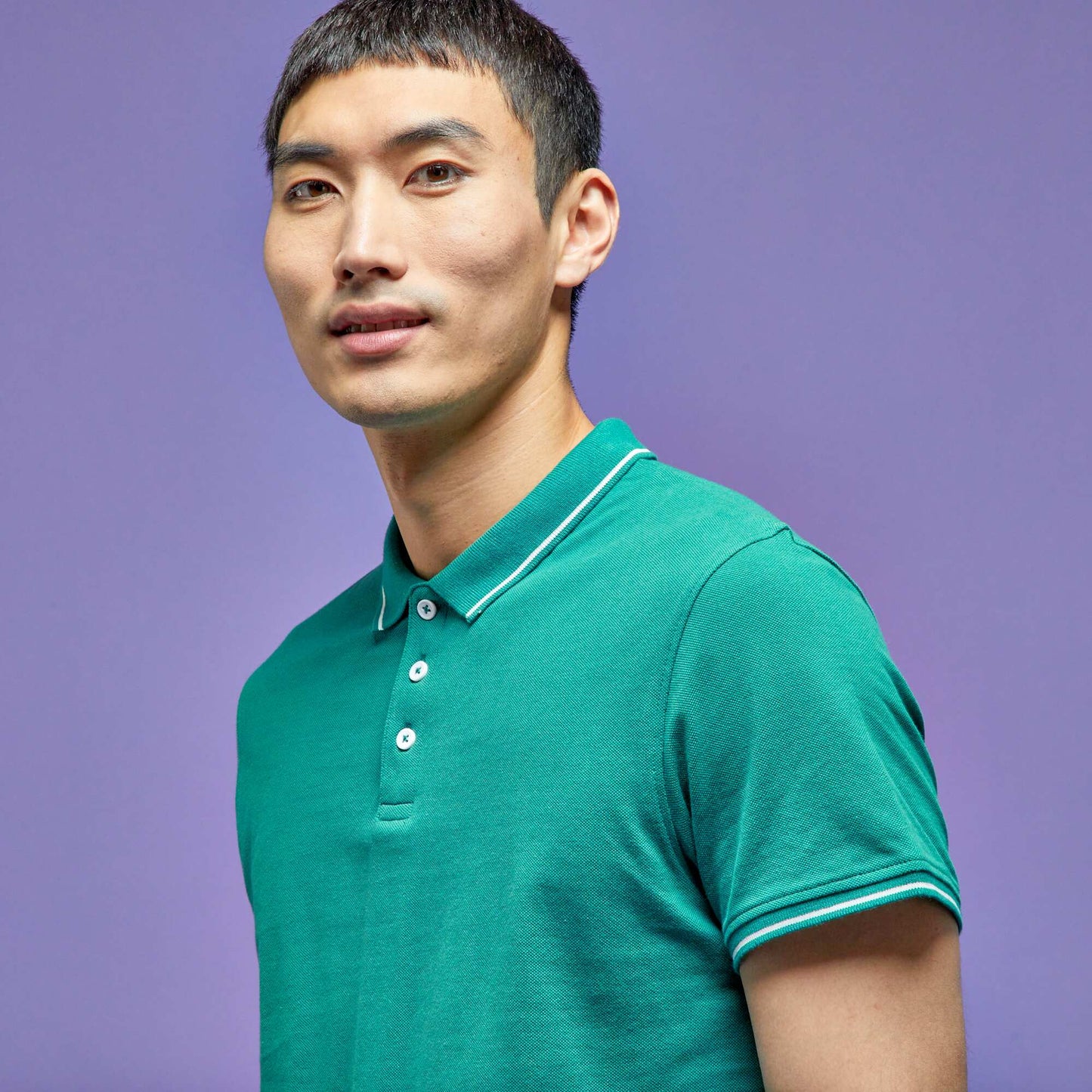 Cotton piqué polo shirt GREEN