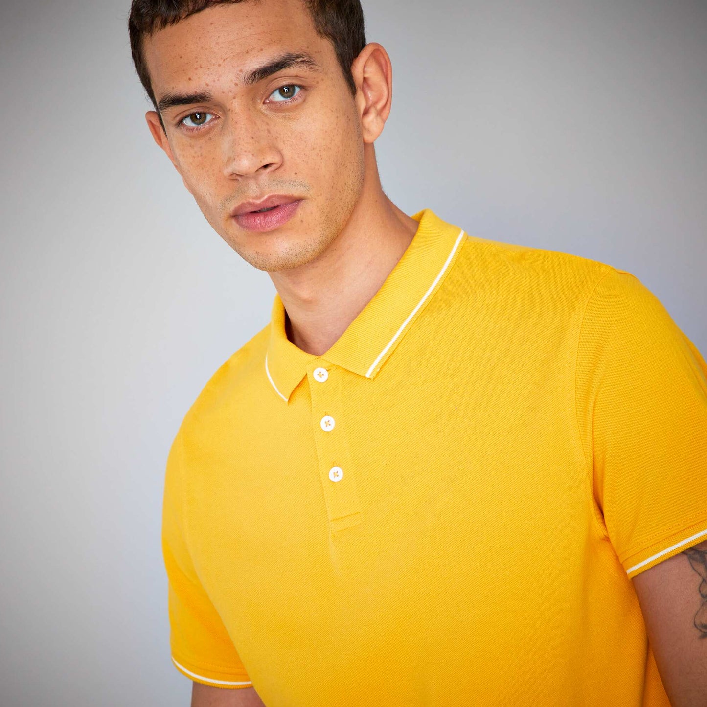 Cotton piqué polo shirt YELLOW