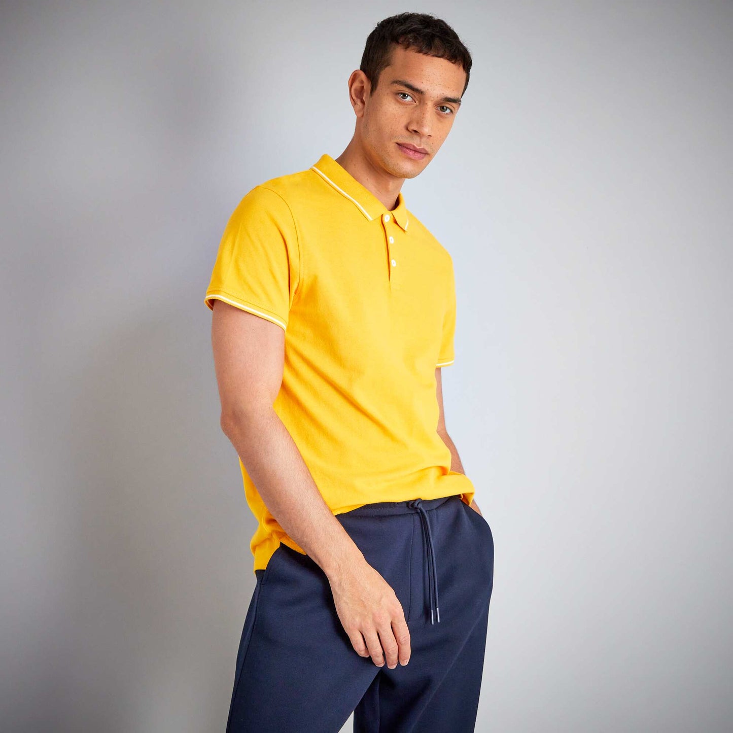 Cotton piqué polo shirt YELLOW