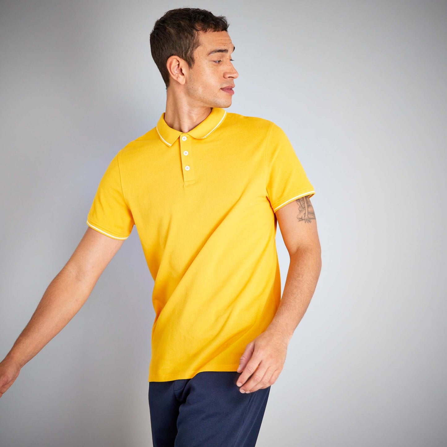 Cotton piqué polo shirt YELLOW