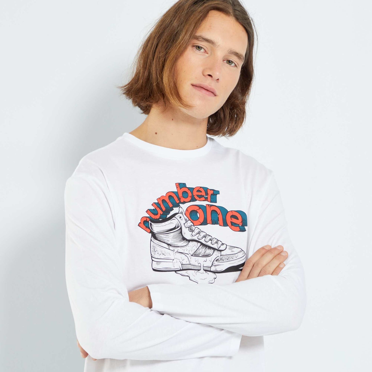 Jersey T-shirt with decorative print WHITE