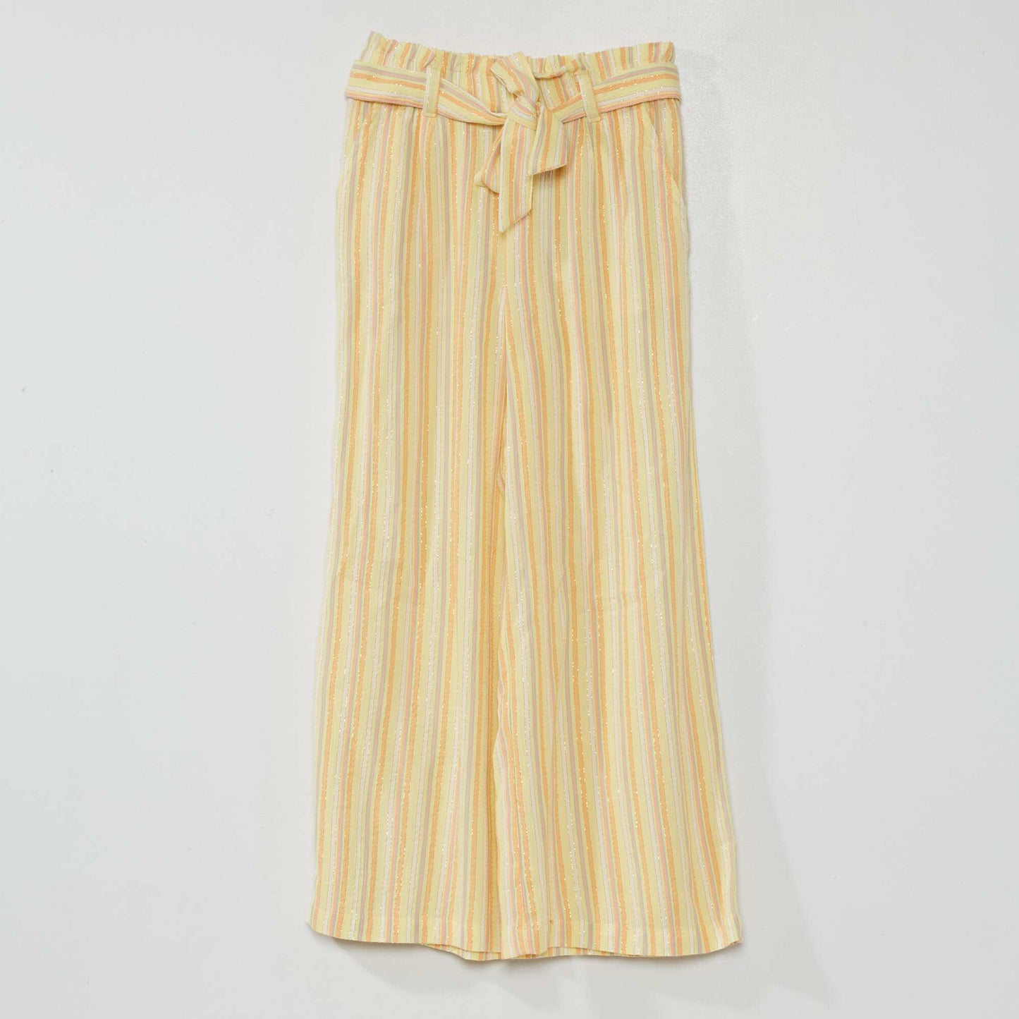 Striped trousers with shiny thread YELLOW