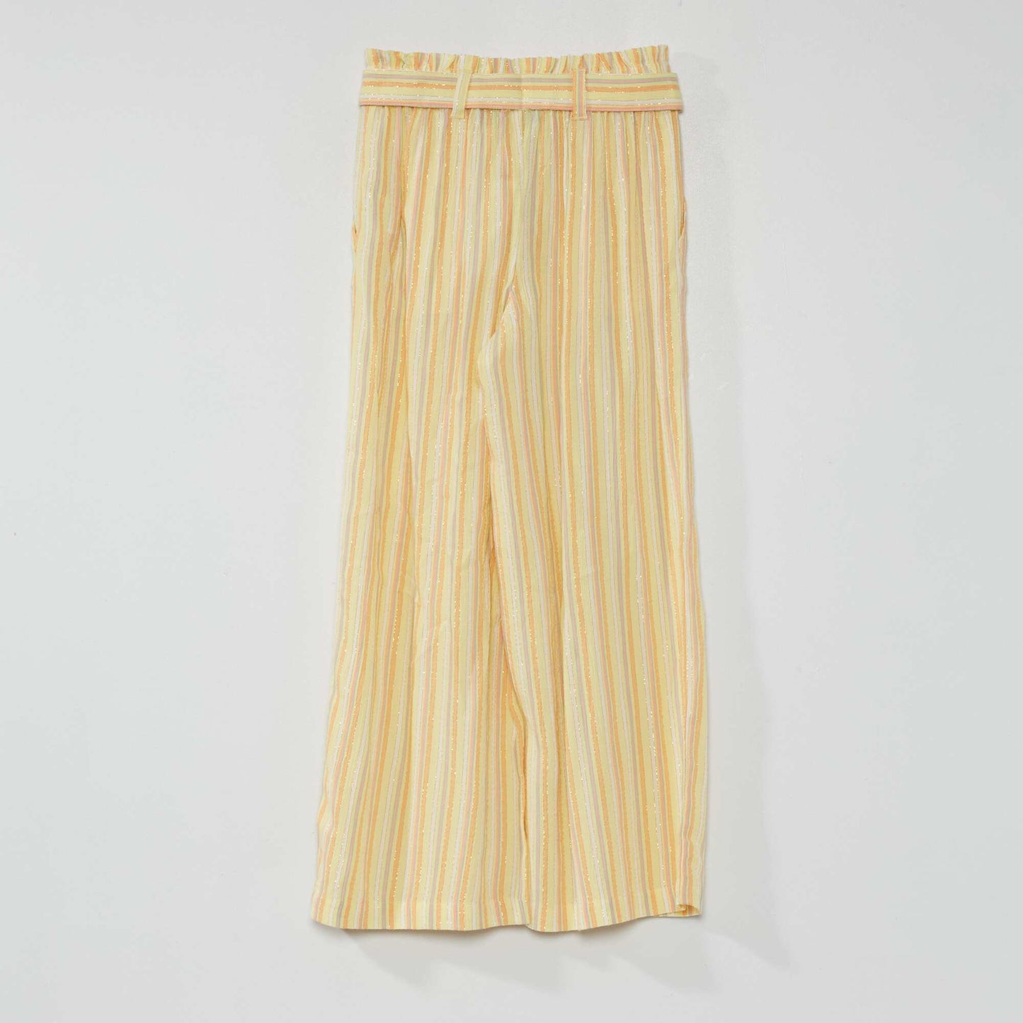 Striped trousers with shiny thread YELLOW