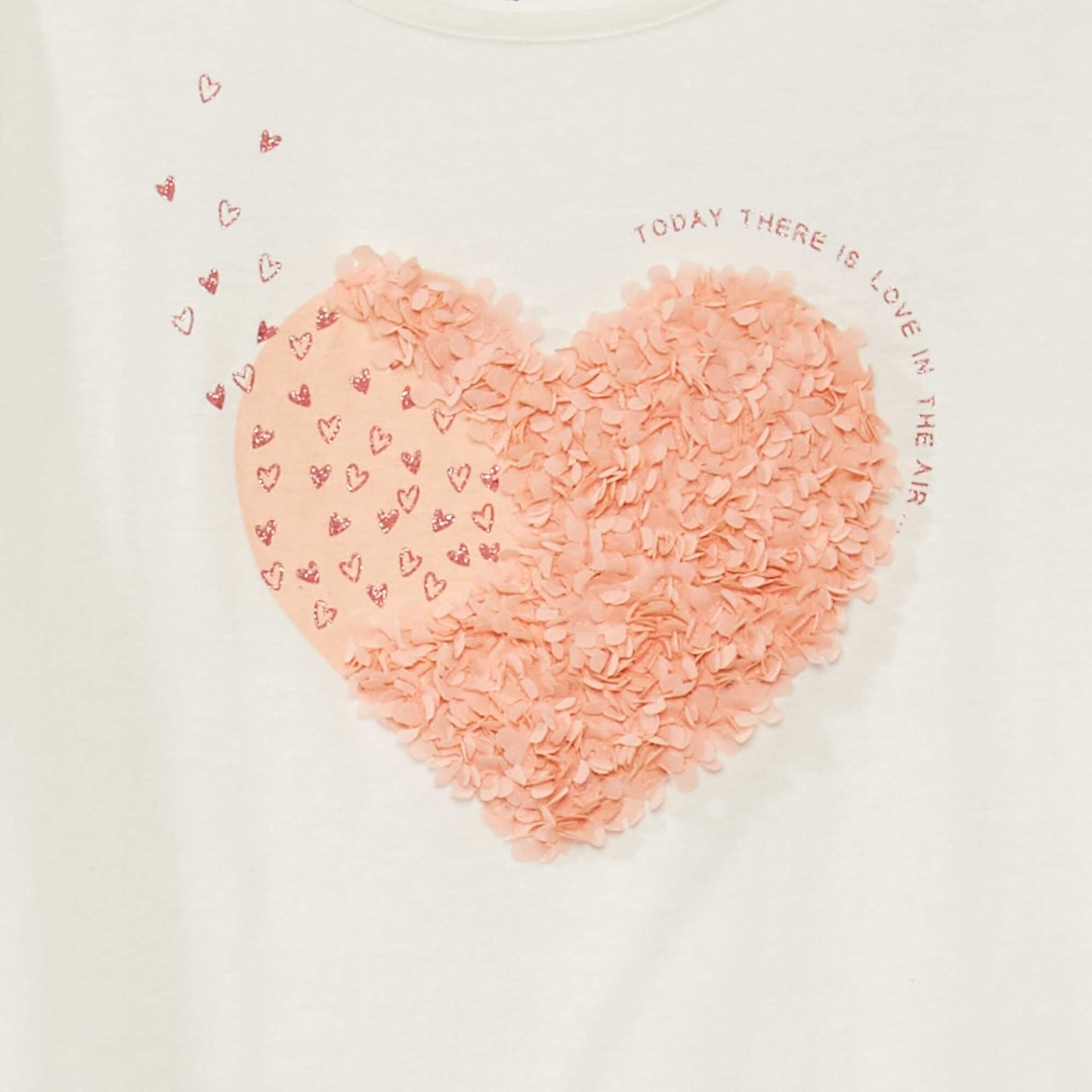 Cotton T-shirt with decorative print BEIGE