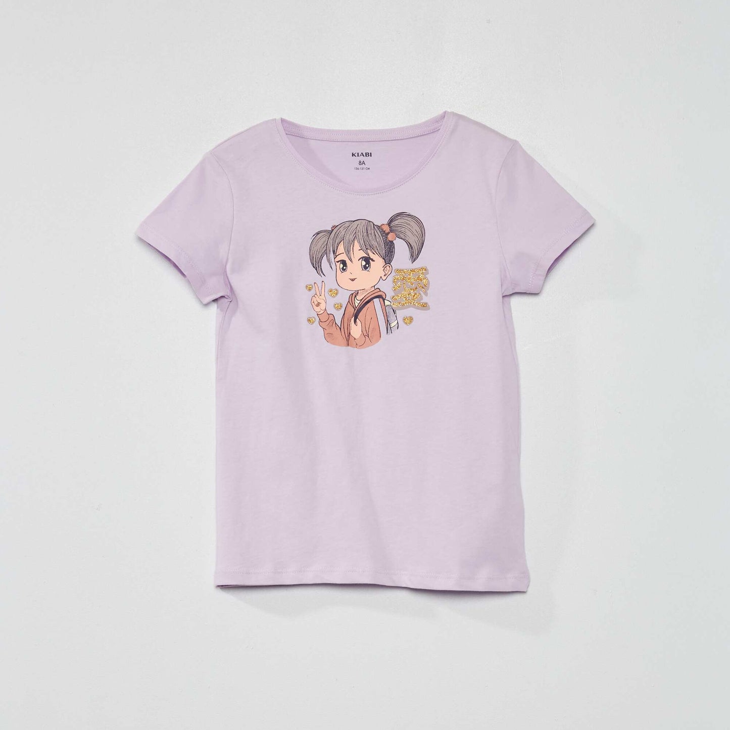 'Manga' print T-shirt PURPLE