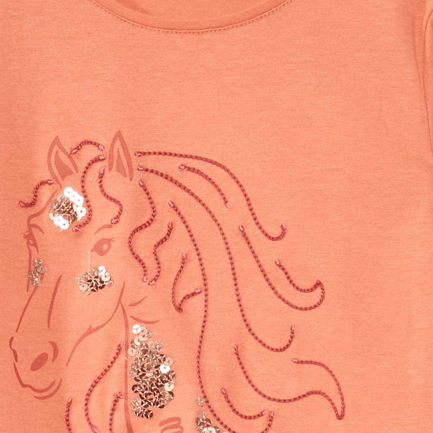 Long-sleeved T-shirt with unicorn print RED