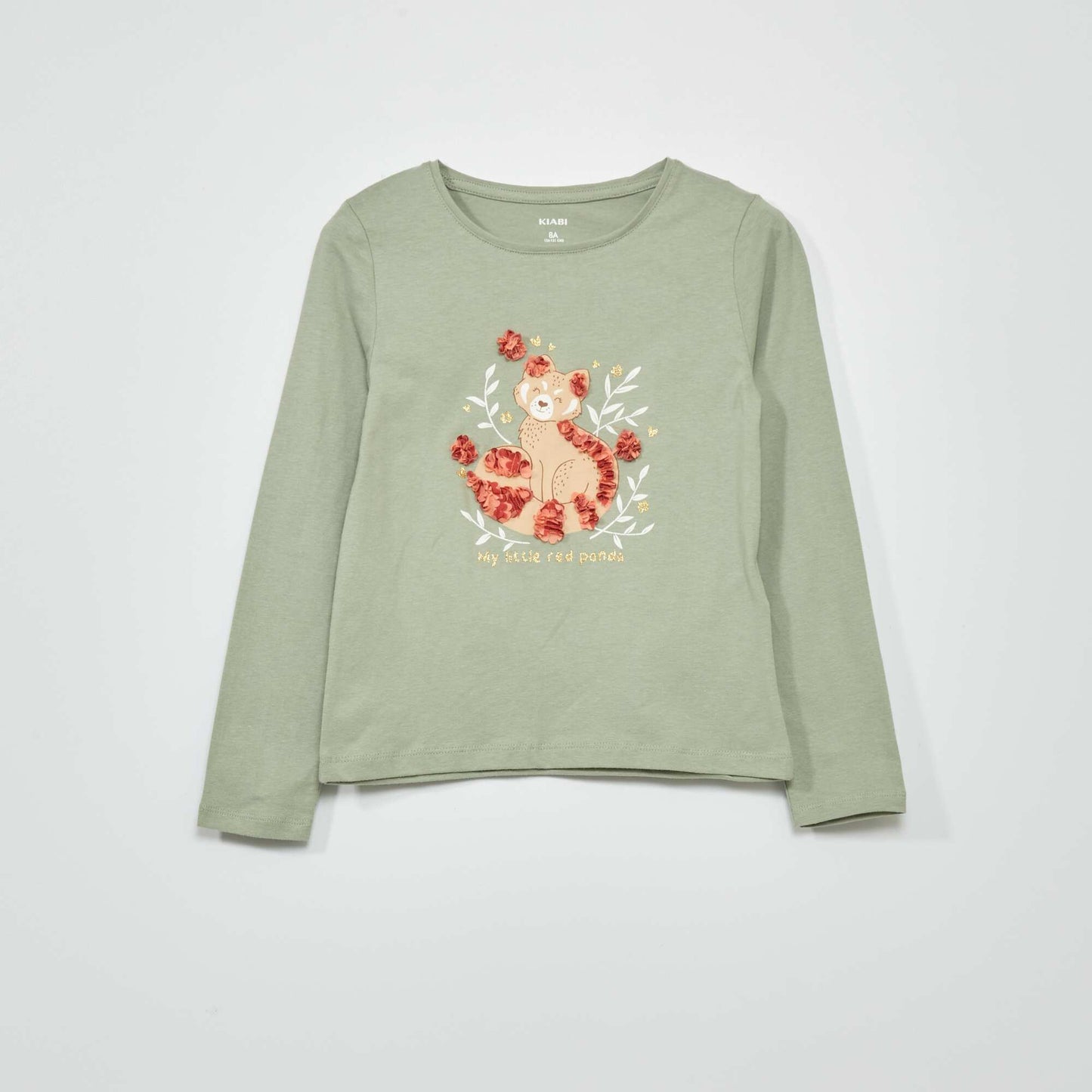Long-sleeved T-shirt with decorative print GREEN