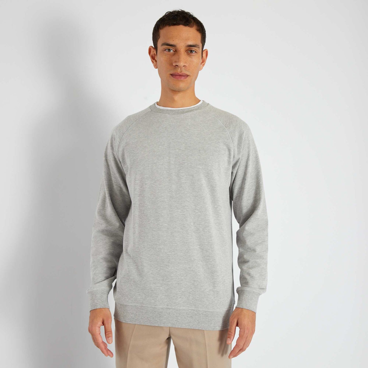 Plain sweatshirt fabric sweater GREY