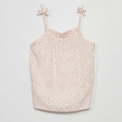 بلوزة بحزام السباغيتي أبيض