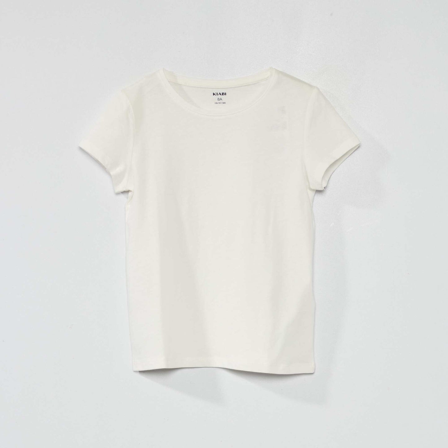 Plain jersey T-shirt snow white
