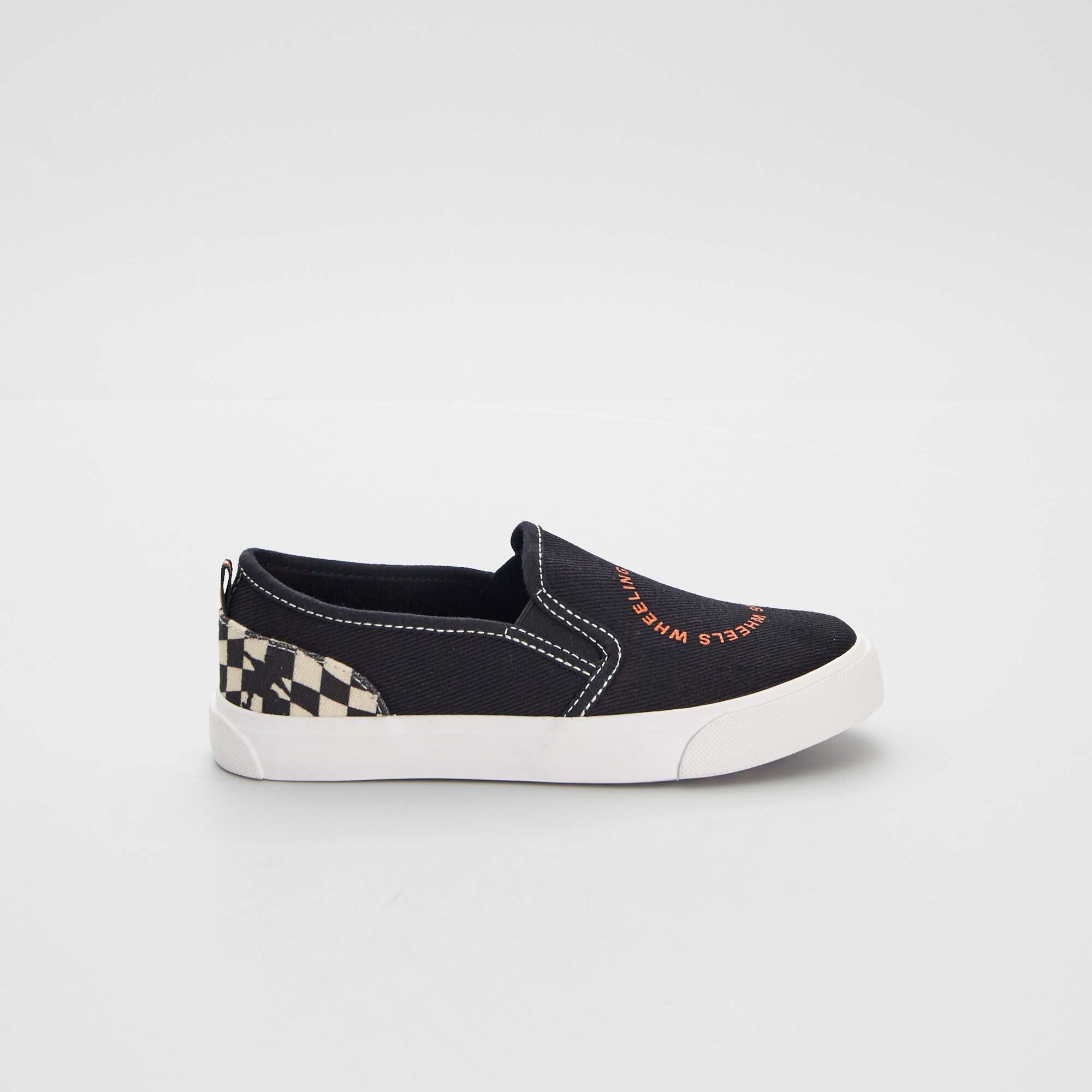 Black canvas slip on 2024 trainers