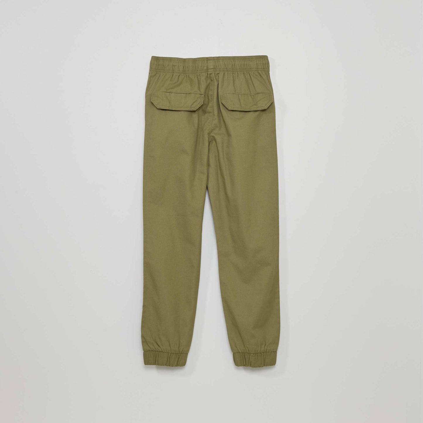 Jogger-style trousers lichen green
