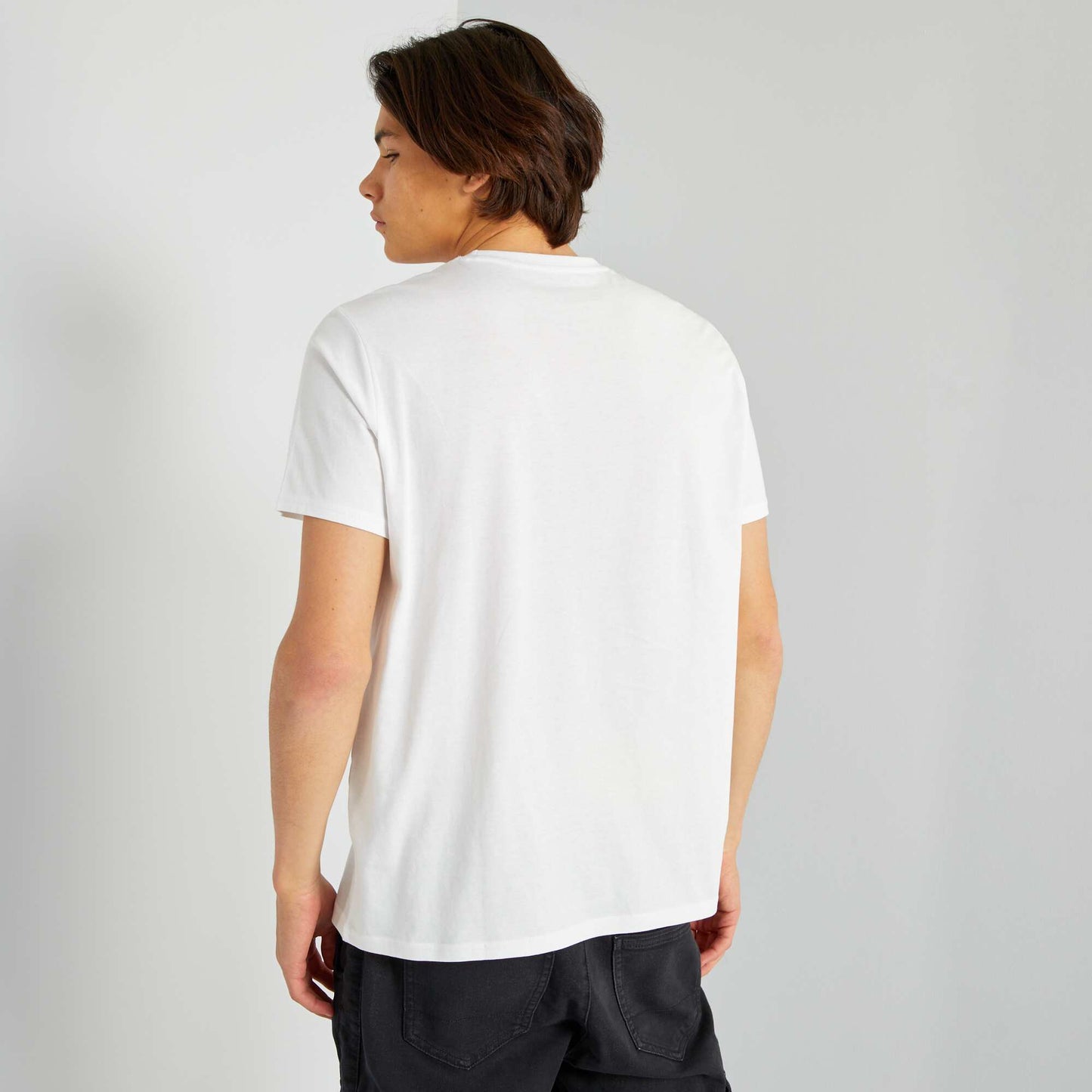 Printed round neck T-shirt WHITE