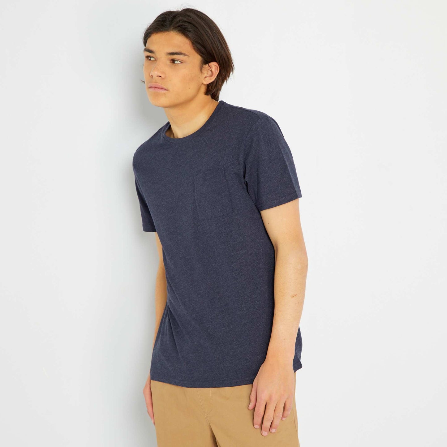 Short-sleeved T-shirt with breast pockets BLUE