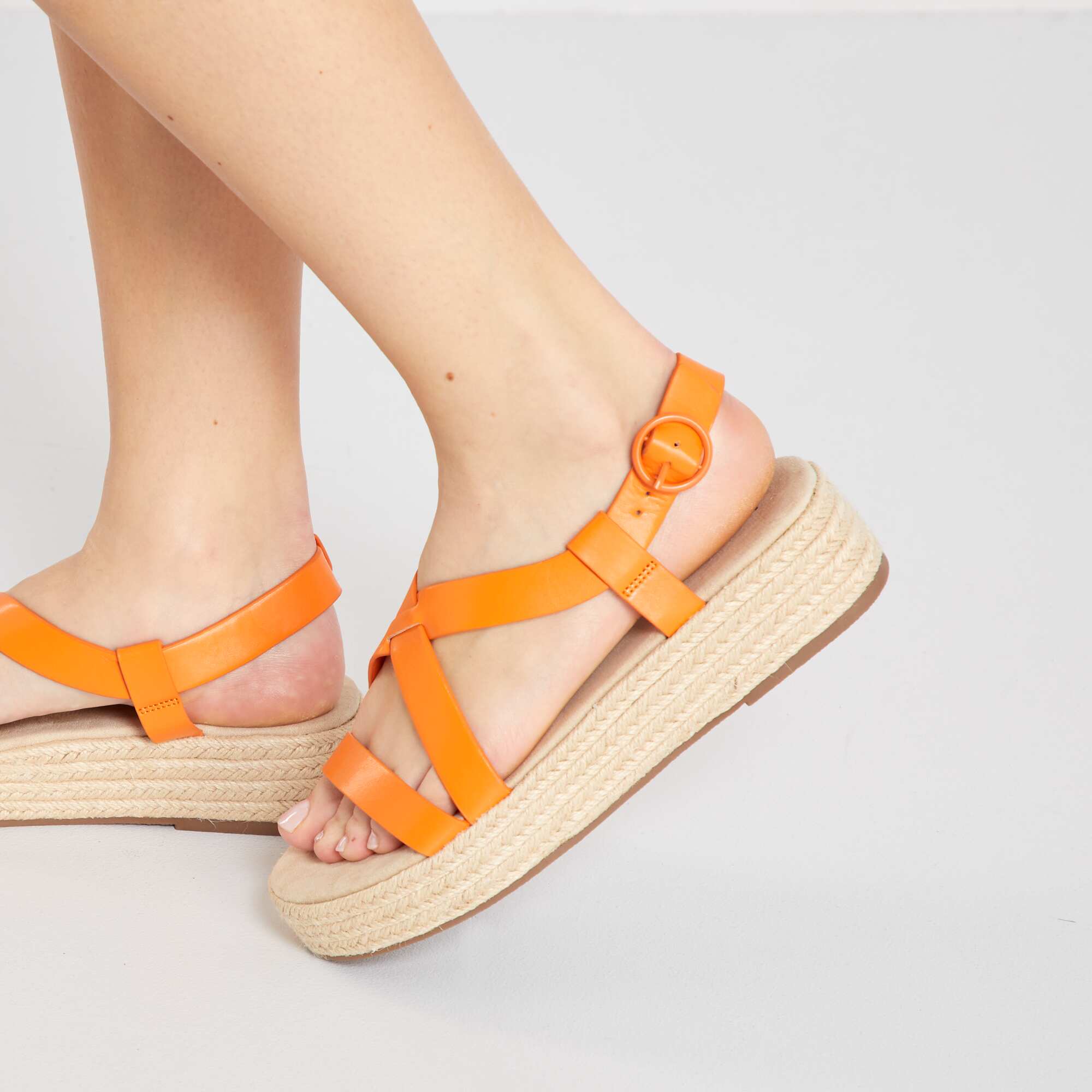 Platform hot sale orange sandals