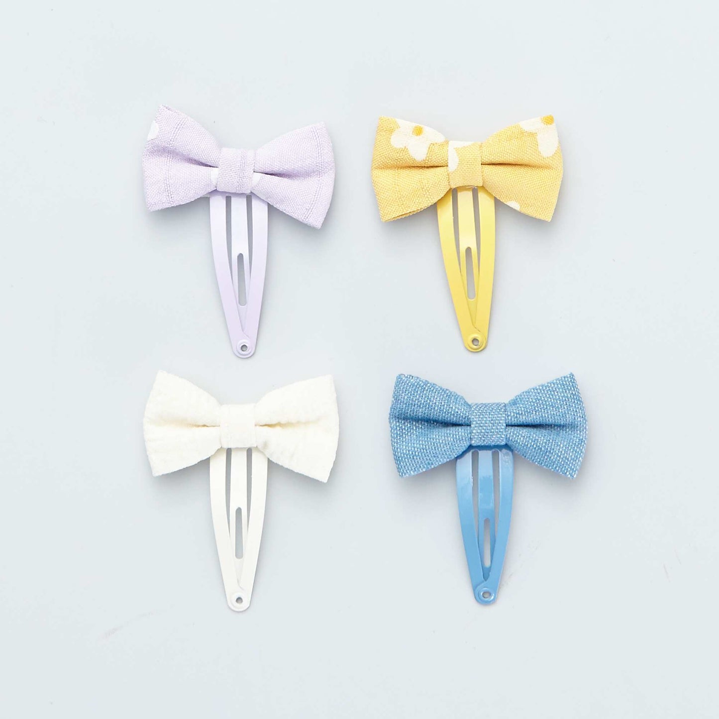 Pack of 4 bow hair clips multicoloured