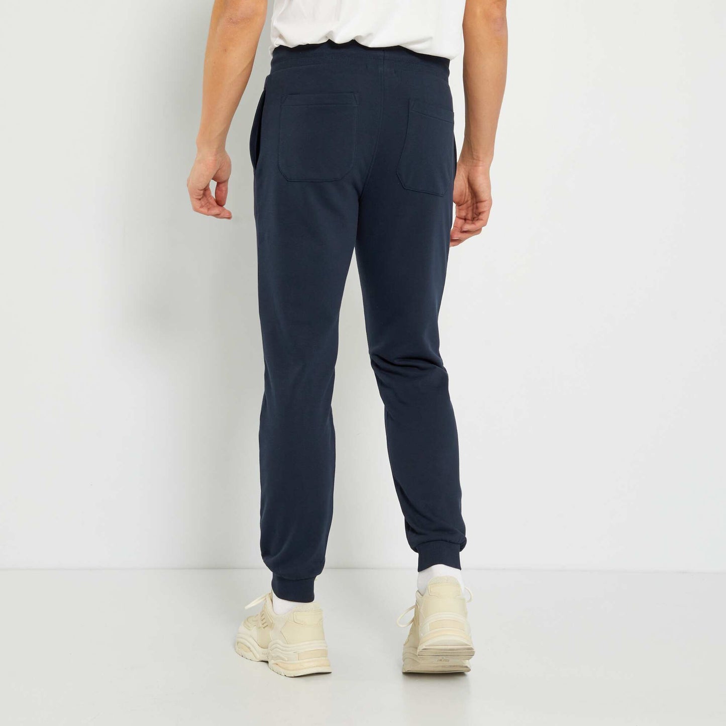 Plain sweatshirt fabric joggers BLUE