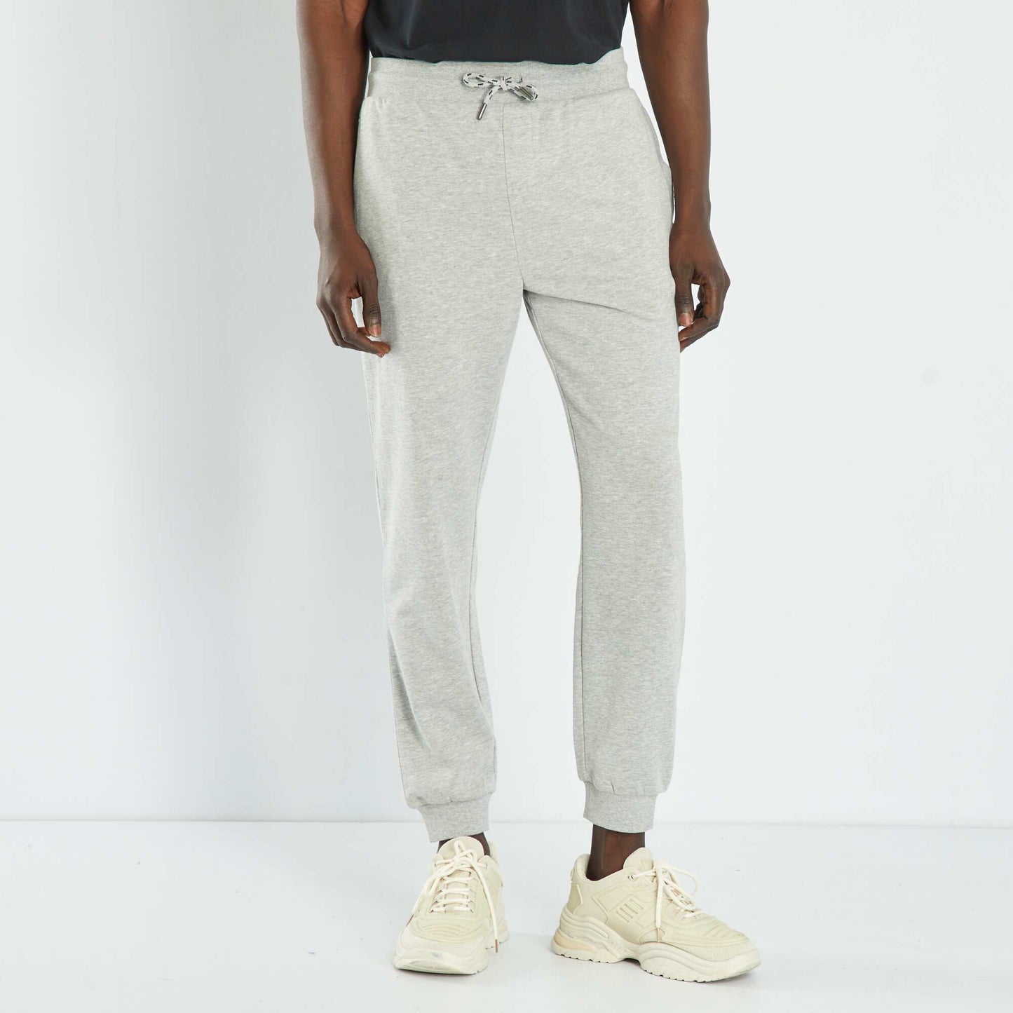 Plain sweatshirt fabric joggers GREY