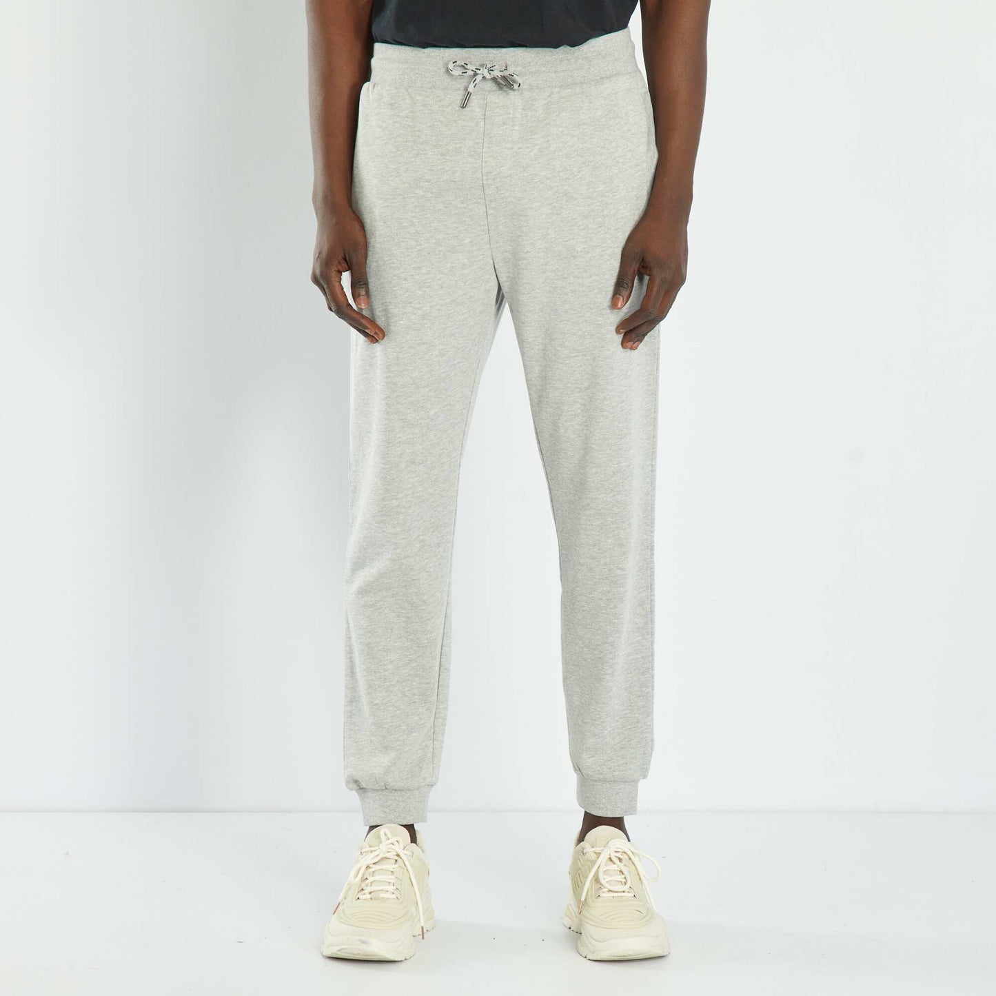 Plain sweatshirt fabric joggers GREY