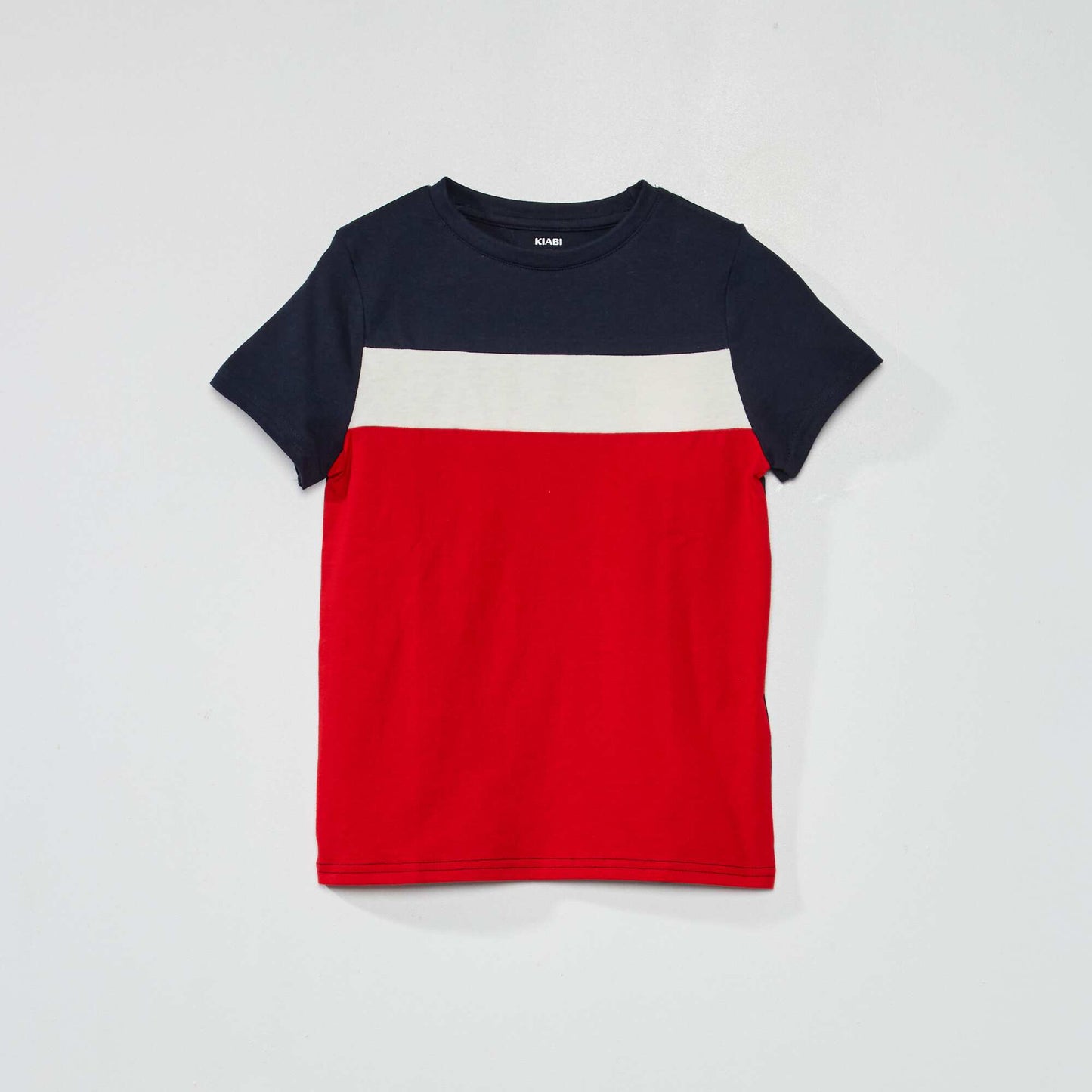 Colour block jersey T-shirt RED