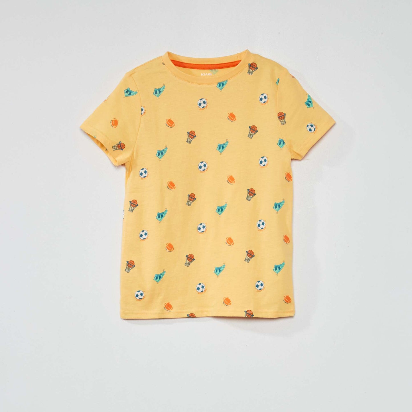 Pure cotton patterned T-shirt ORANGE