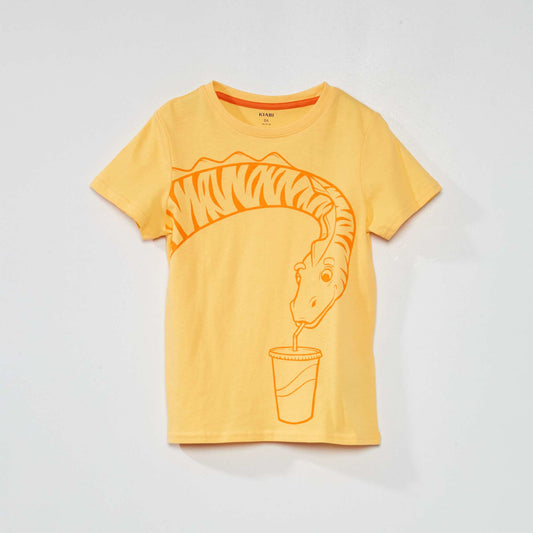 Short-sleeved printed T-shirt YELLOW