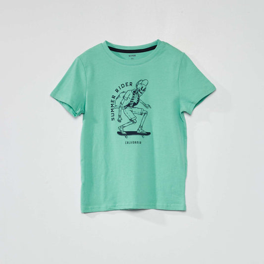 Short-sleeved printed T-shirt GREEN