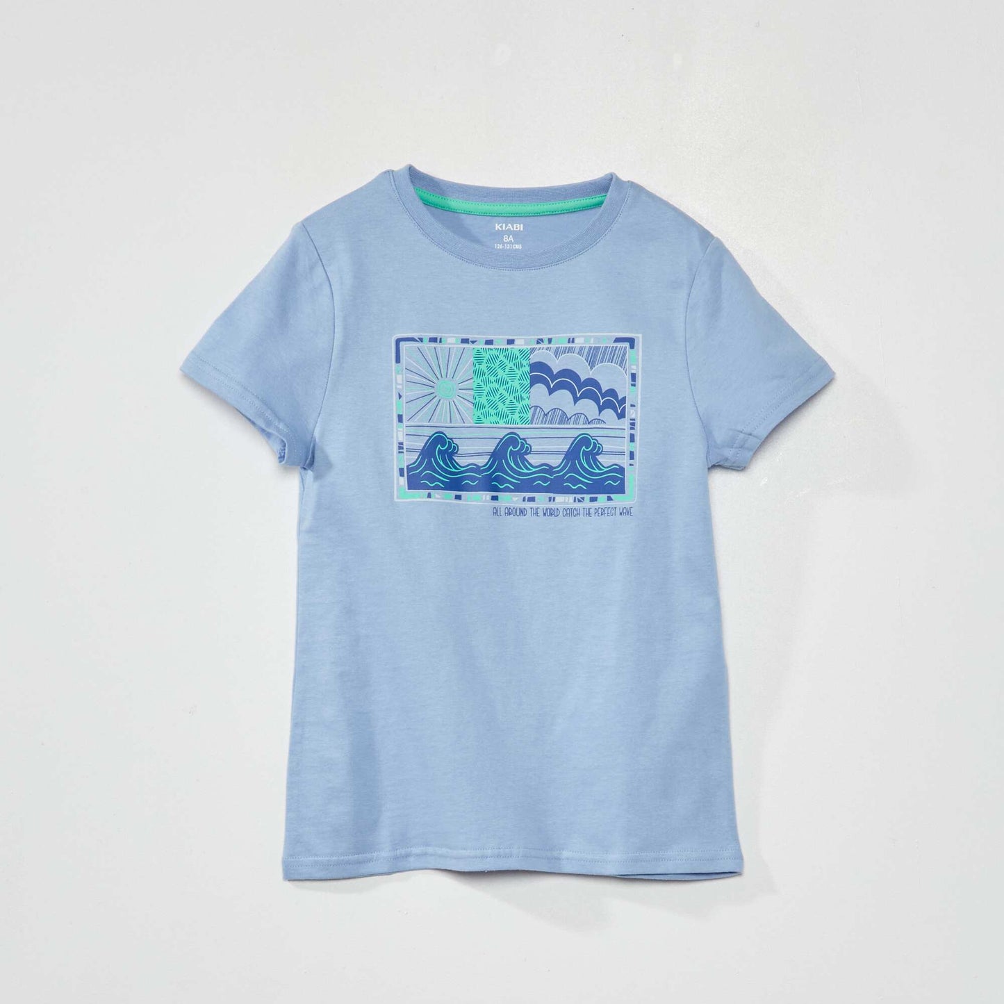 Printed jersey T-shirt BLUE