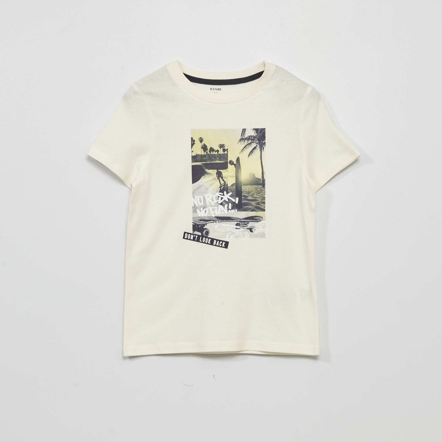 Printed jersey T-shirt BEIGE