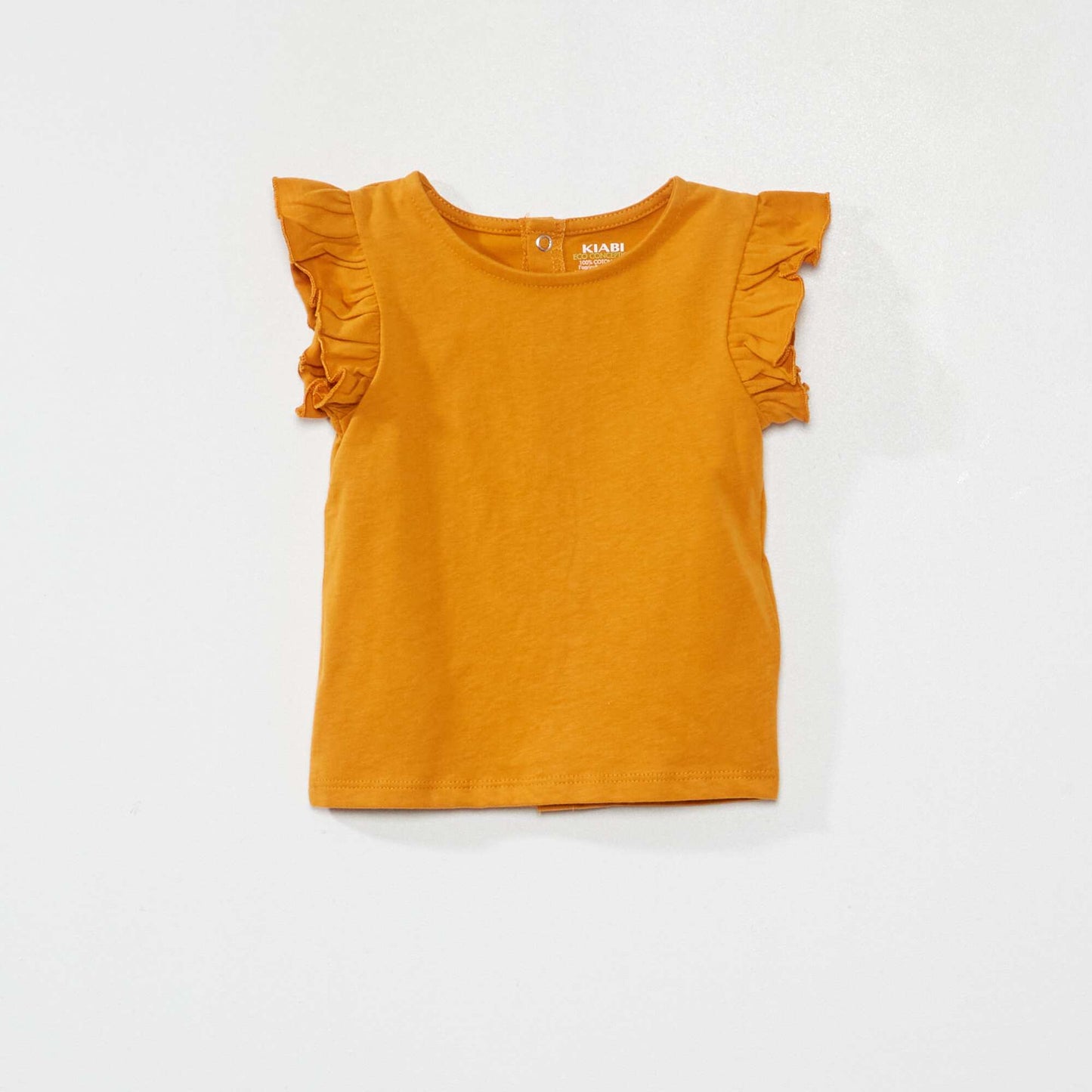 T-shirt with ruffled sleeves YELLOW