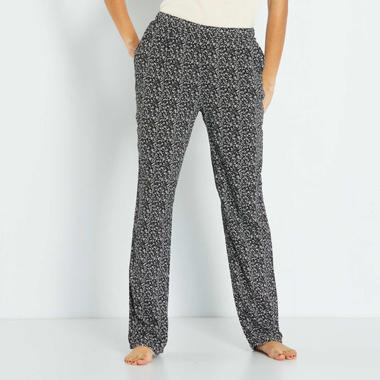 Flowing pyjama bottoms BLACK