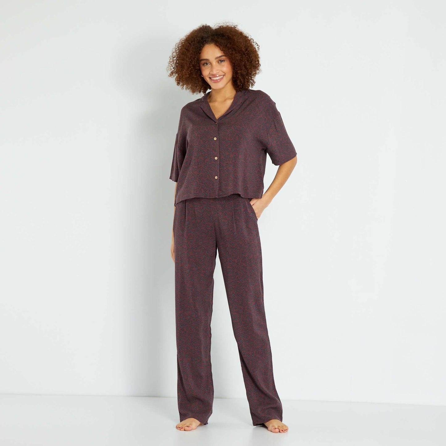 Flowing pyjama bottoms BROWN