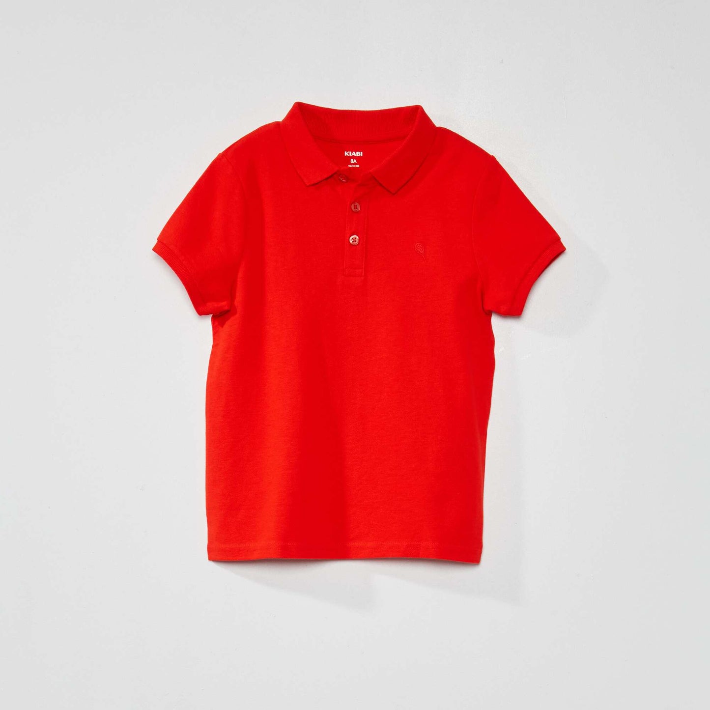 Plain cotton piqué polo shirt RED