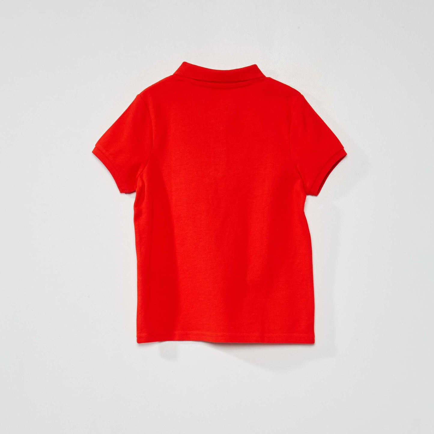 Plain cotton piqué polo shirt RED
