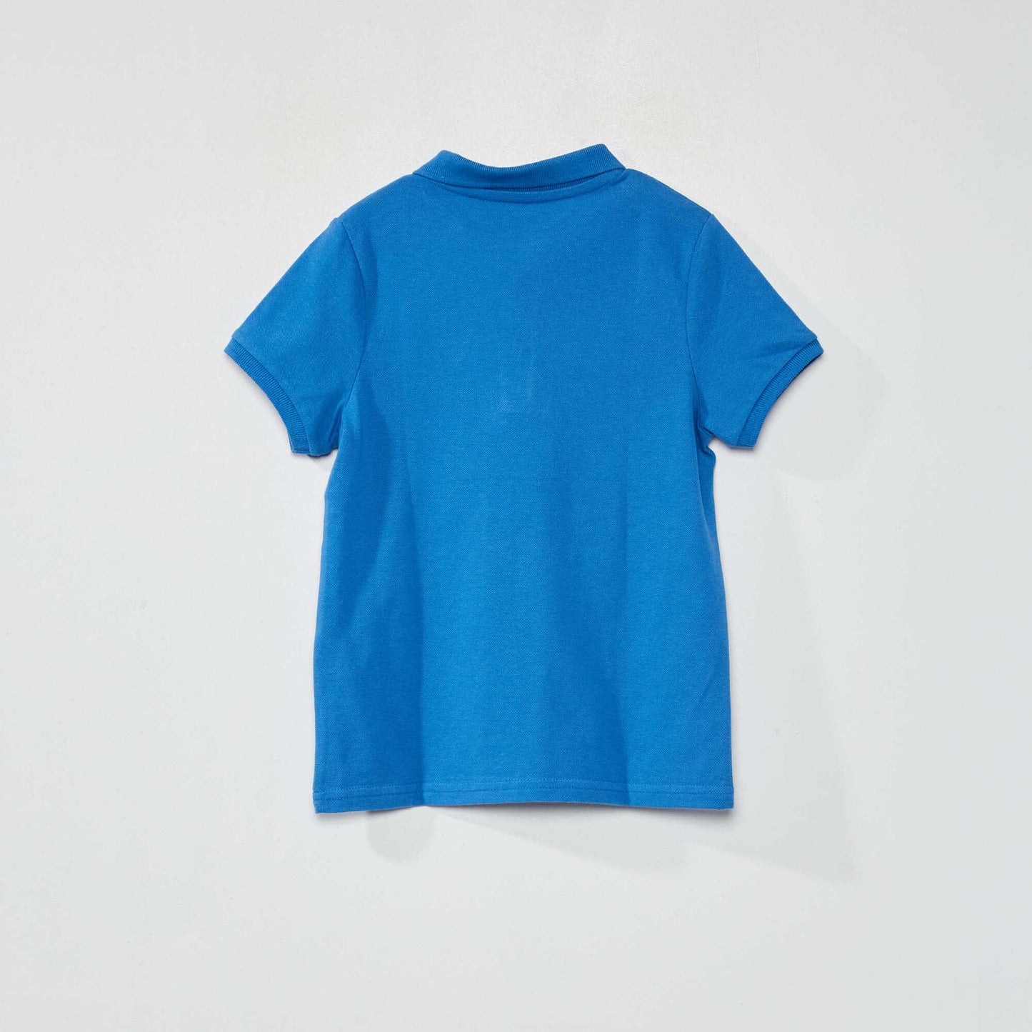 Plain cotton piqué polo shirt BLUE
