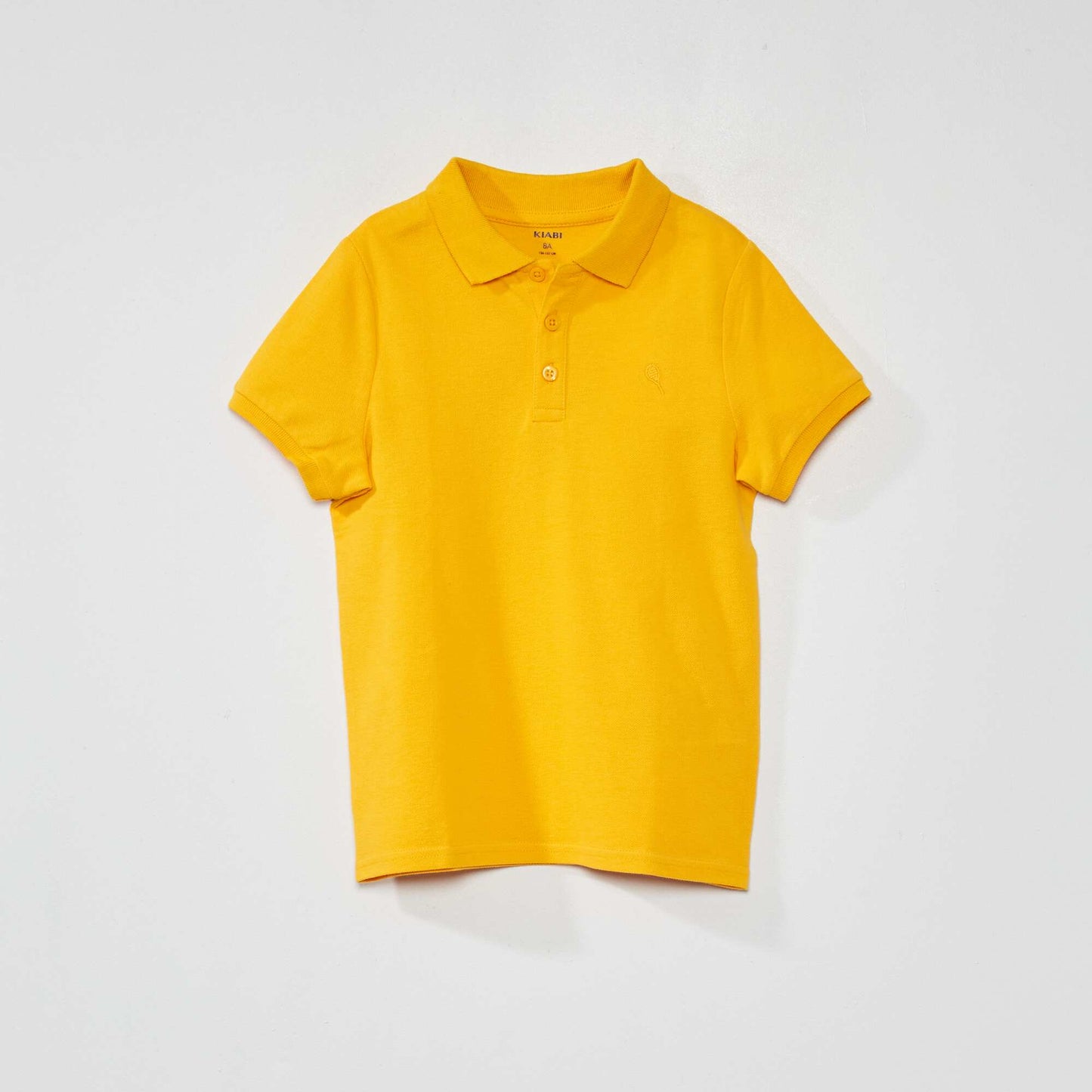 Plain cotton piqué polo shirt YELLOW