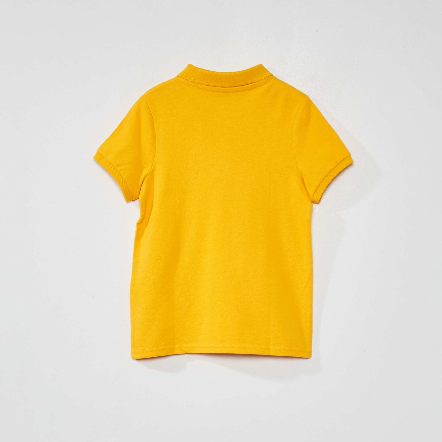 Plain cotton piqué polo shirt YELLOW